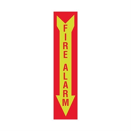Luminescent Fire Alarm Graphic Arrow Down Sign 4x18